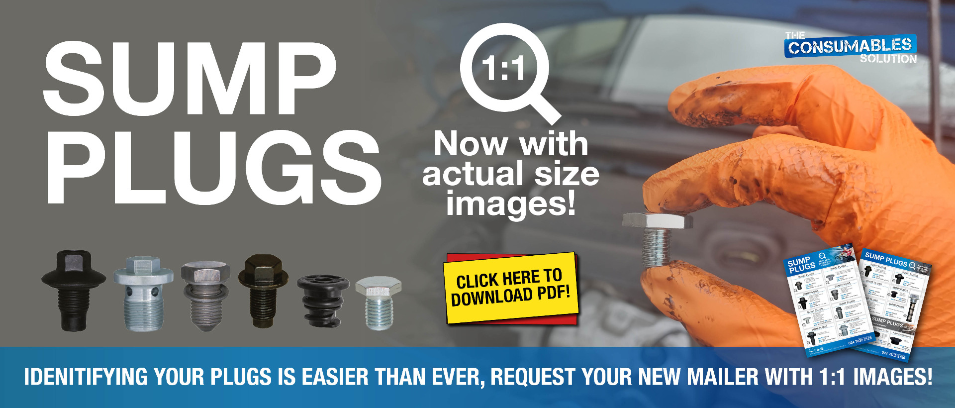 Sump Plugs 1:1 - Now with actual size images. Identifying your plugs is easier than ever. Request your new mailer with 1:1 images. Click here to download PDF!