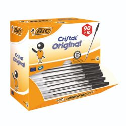 PENS BIC CRISTAL B/POINT MED BLK